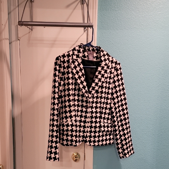 George Jackets & Blazers - George Black and White Houndstooth Blazer